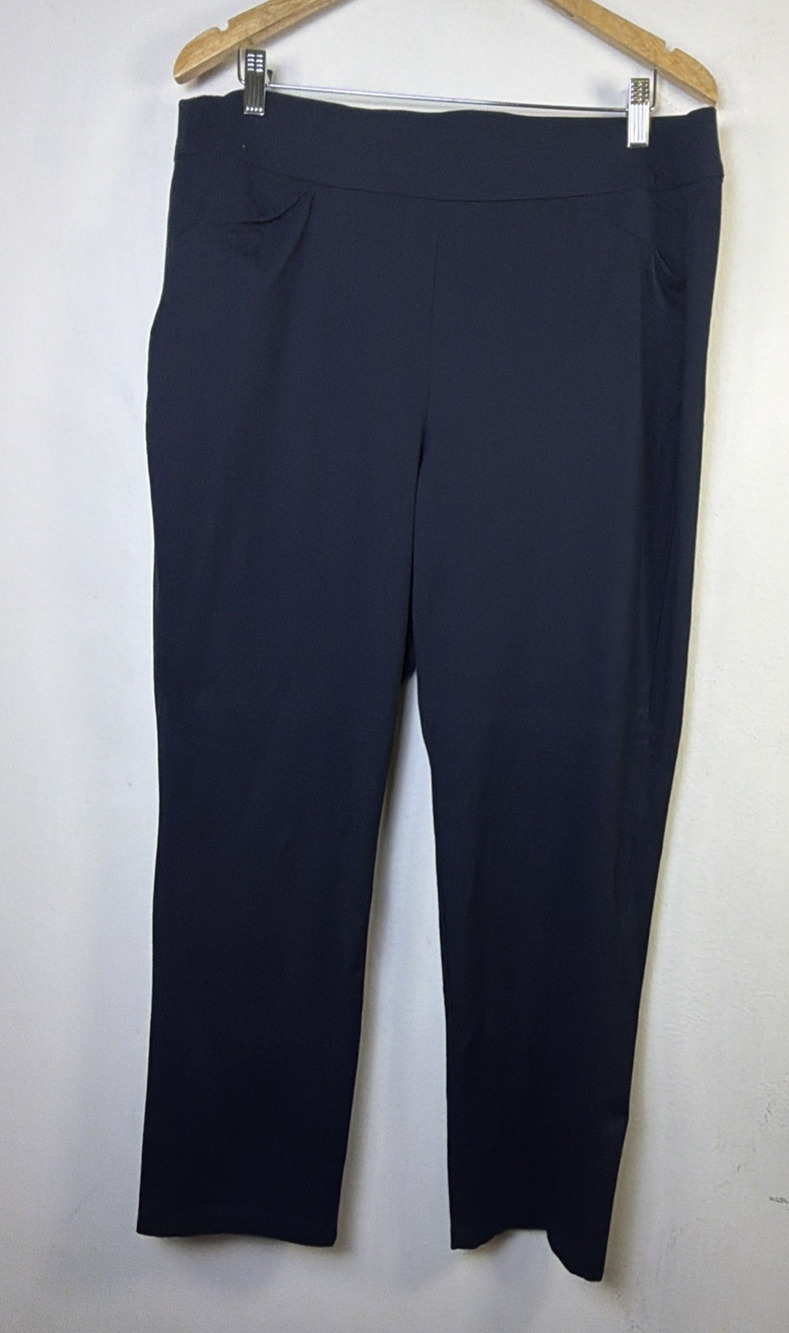 Chico's 3 Travelers Collection Black Ankle Dress Pants Stretch staple capsule XL